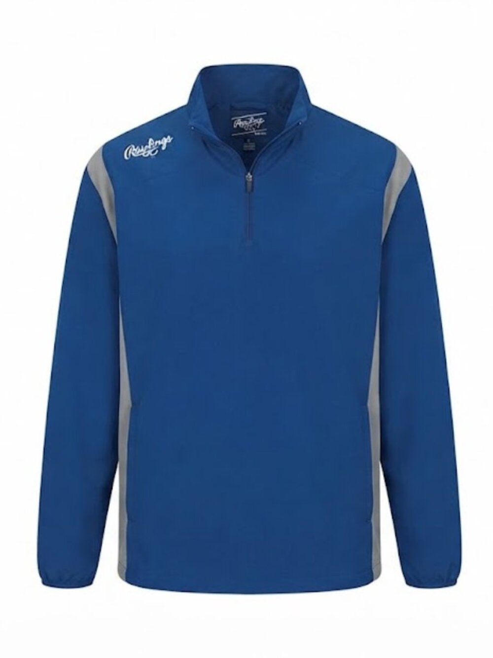 Rawlings Royal Blue White Quarter Zip Pullover Jacket Size Large